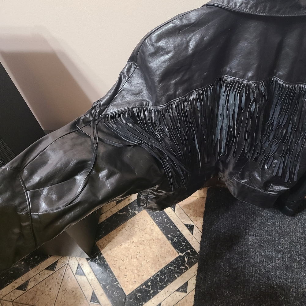 Genuine Leather Fringed Jacket - Picture 3 of 7